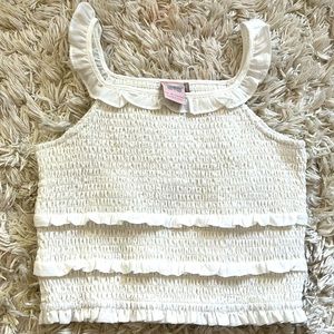 Paper Crane smocked white tank